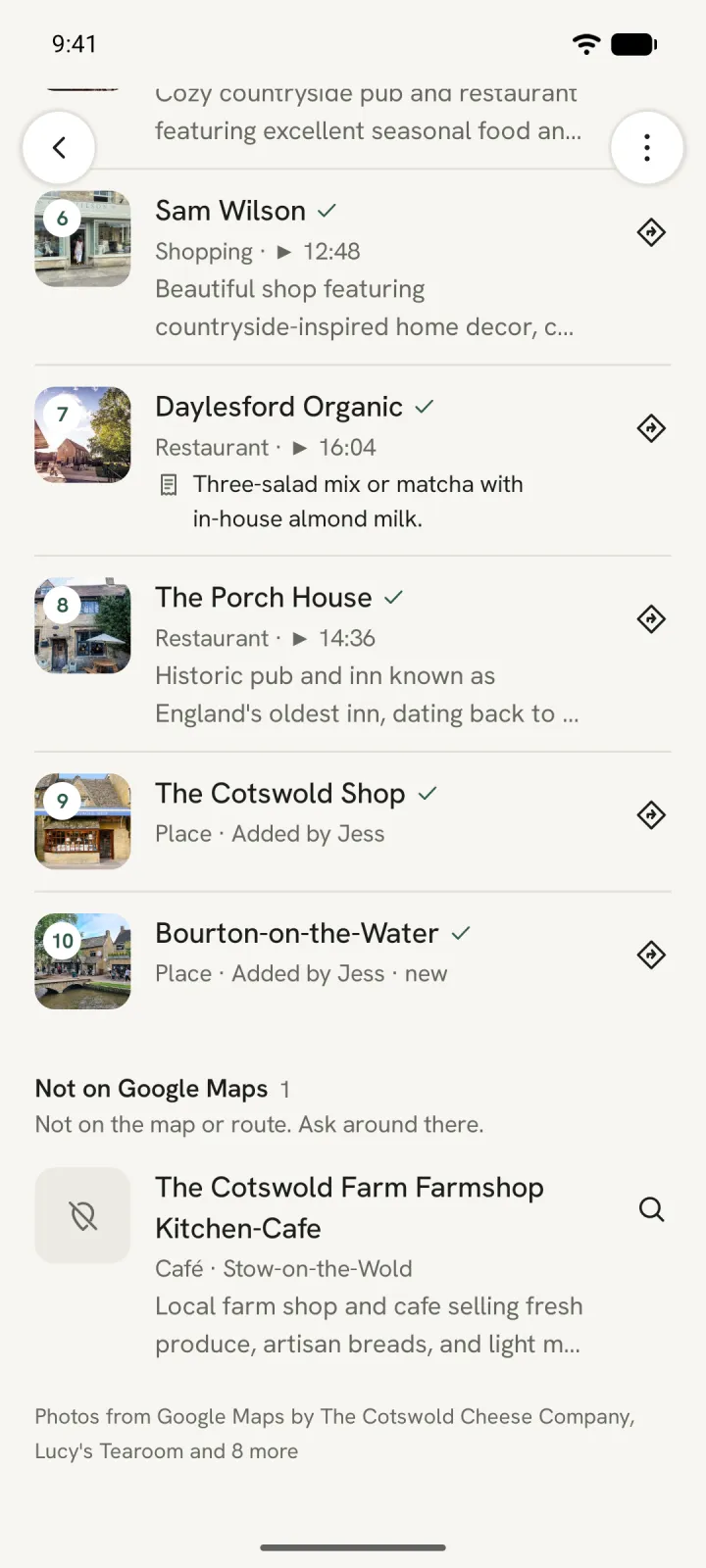 The trip's Not on Google Maps section: The Cotswold Farm Farmshop Kitchen-Cafe in Stow-on-the-Wold